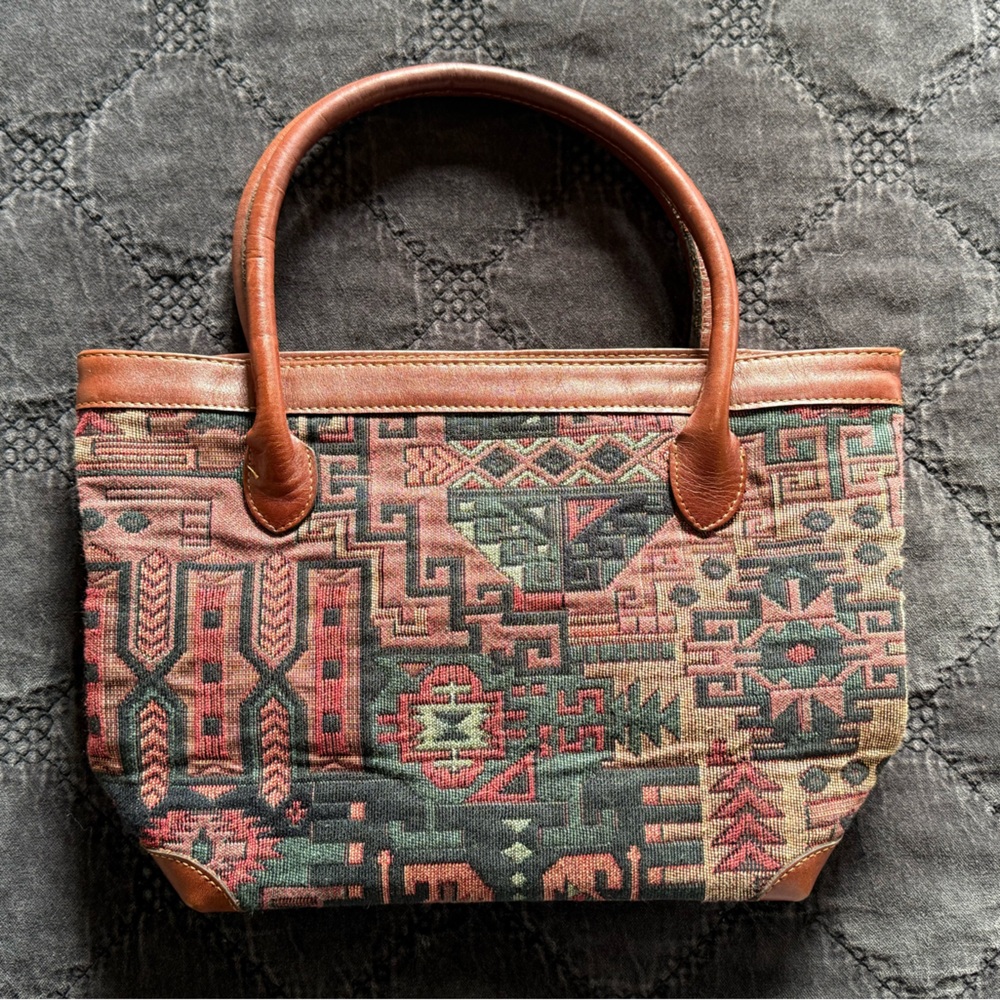 Tapestry Handbag, Tote. Vintage Like